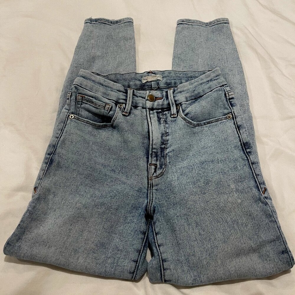 Good American Good Legs Chew Hem Crop Skinny Jeans BLUE837, Size 2Sz 2/26